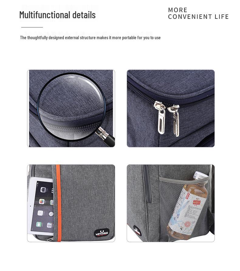 Oxford-Gewebe Doppel-Schulter Isolierter Kühlrucksack für Picknick und Takeaway-Lieferung