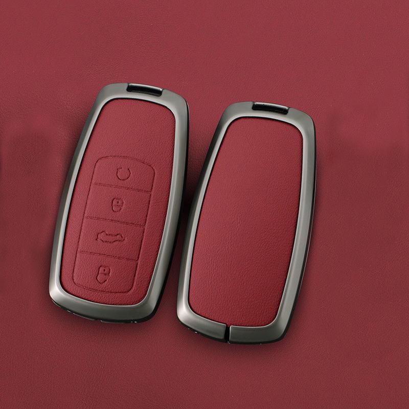Metal Leather Car Key Case Cover for Chery Tiggo 8 Pro Tiggo 8plus New 5 Plus 7pro Chery Tiggo 7 Pro Max Omoda 5 C5 Modod Shell