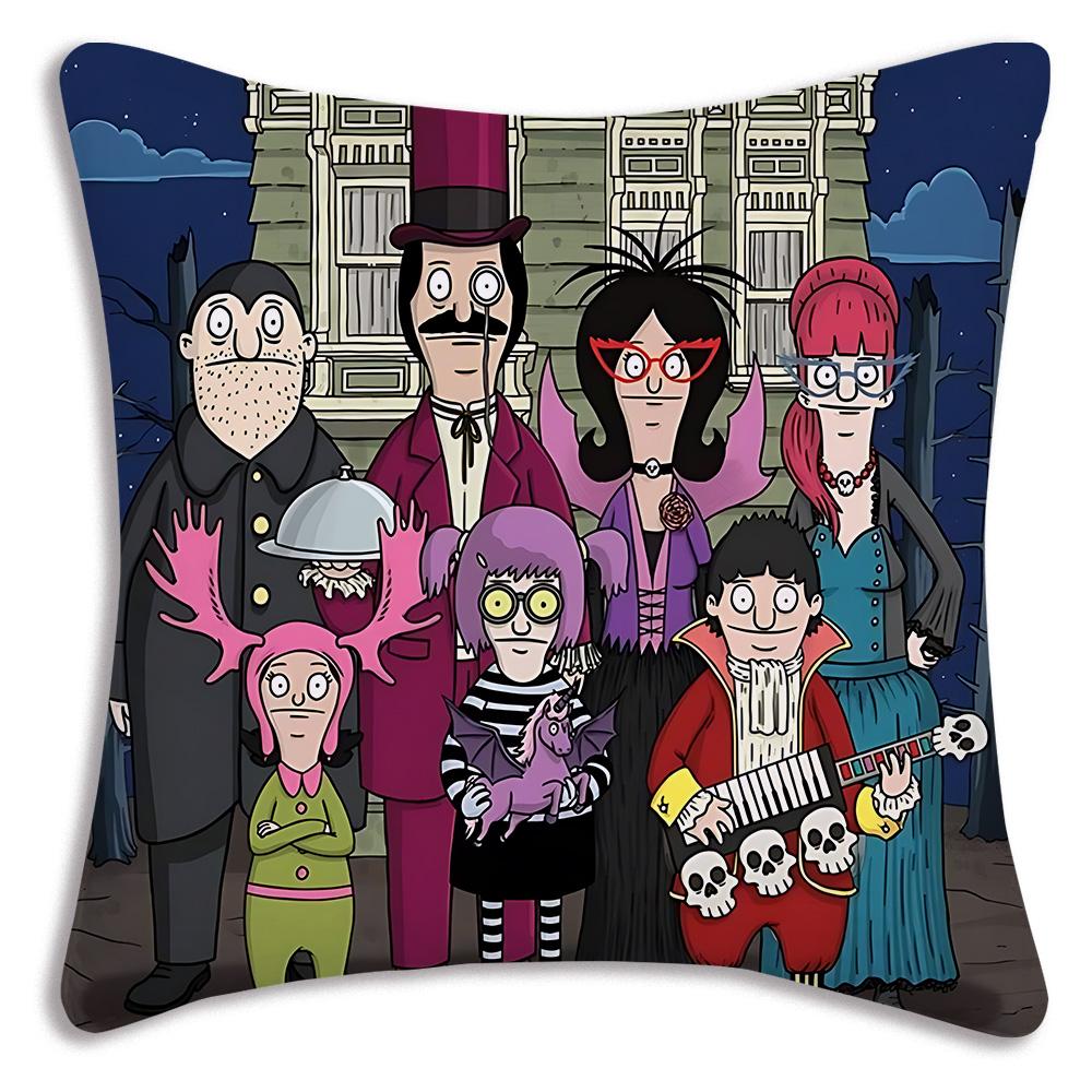 Cartoon B-Bobs B-Burgers Pillow Covers Cartoon Sofa Decorative Home Double-sided Printing Short Plush Cute Cushion Cover