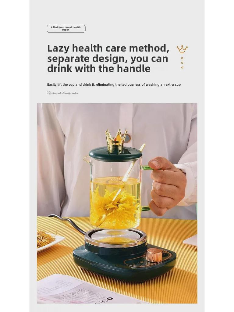 Multifunctional Office Tea Maker & Stew Pot - High Boron Glass, Constant Temperature