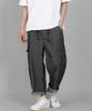 Seinteukeulu Double Cargo Cropped Pants Dcp-382 Denim Gray Black