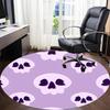 1pc Skull Pattern Office Round Area Rug,  Mat Suitable For Office, Under Office Chairs Bedroom Living Room Home Decor, Room Deco