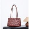 Women's Handbag Large Capacity Genuine Leather Tote Bag Retro Shoulder Tree Cream Vegetable Tanned Cowhide