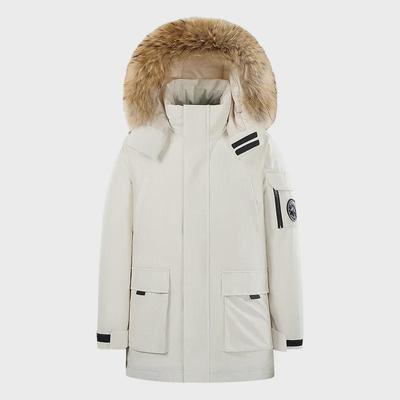 Nová Zimní Péřová Bunda pro Všechny Příležitosti - Unisex Outdoorové Sporty, Horská Série, s Velkým Kožešinovým Límcem a Kapucí