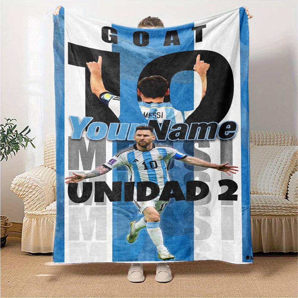 Messi Customize Your Name Blanket Throw Customizable Blanket Comfortable Perfect for Couch Office Chair Chair Livingroom Four Seasons Multipurpose