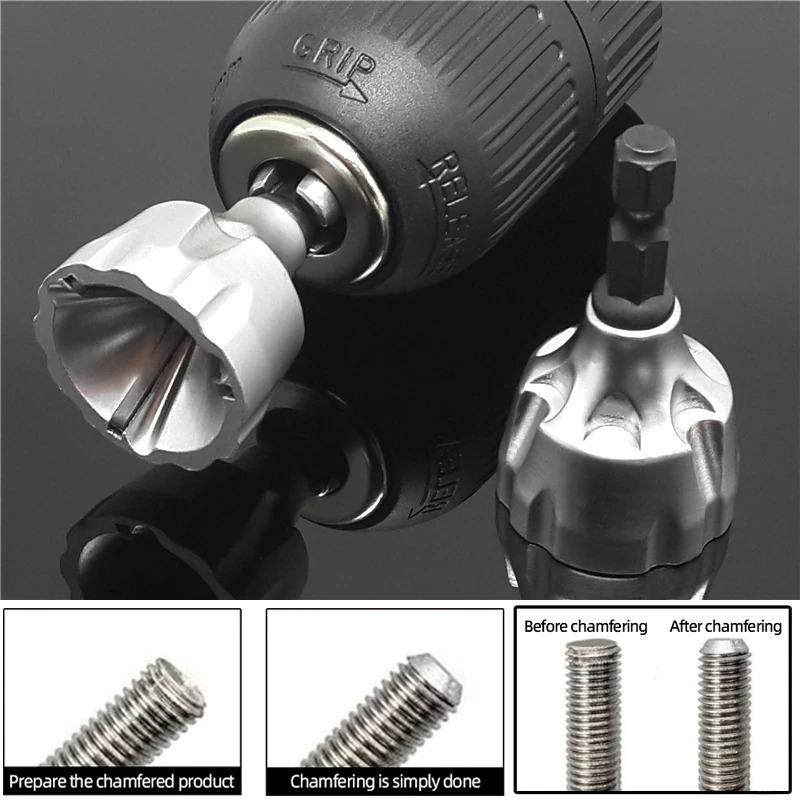 1pc 3-19MM Deburring External Chamfer Tool Stainless Steel Metal Drilling Tool Remove Burr Clean Bolt Tools Hex Tool Accessories