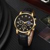 Men's Analog Quartz Watches Minimalist Three-Hand Watch Leather Strap Classic Business Watch for Fathers Husbands Gifts