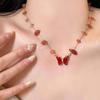 Guofeng Delight: Subculture Gradient Crystal Butterfly Clavicle Chain.
