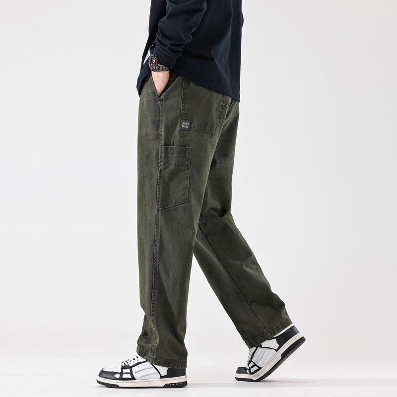 Men's Casual Japanese-Style Loose Straight-Leg Work Pants