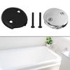 Sleek Black 3 25 Inch Bathtub Overflow Drain Cover with Installation Kit