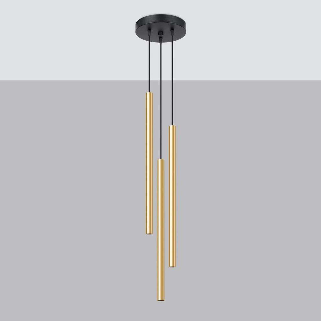 Pastel 3P Pendant Lamp, Gold Gloss