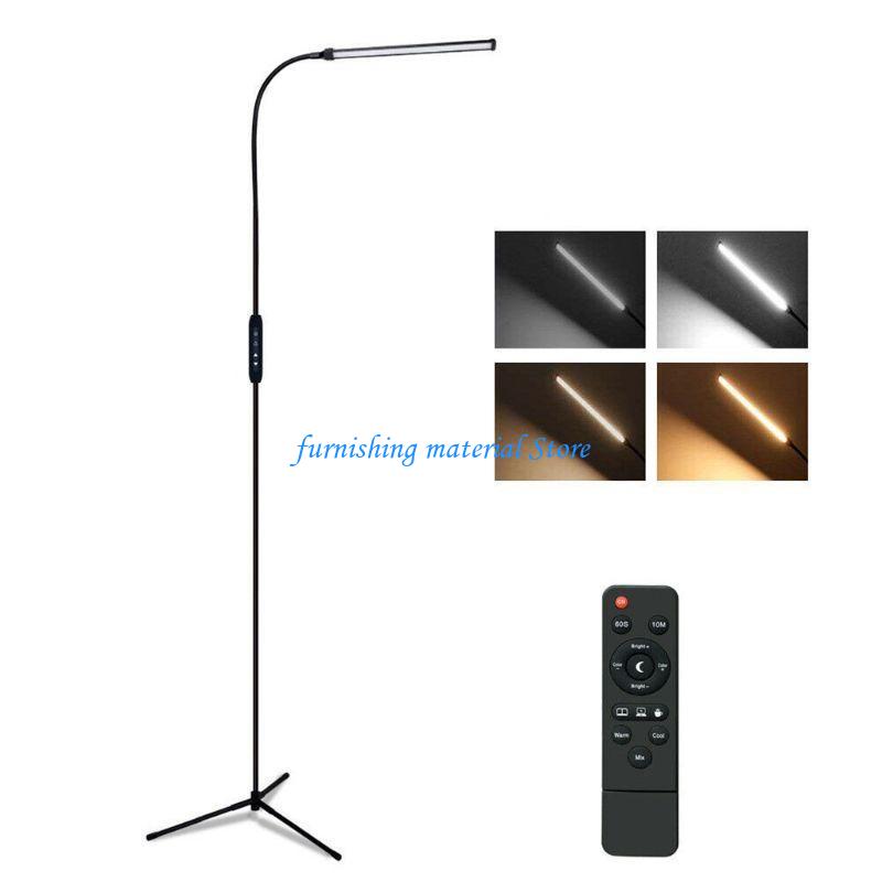 Y5GD Remote Control Dimmable Standing Light US Plug LED Floor Lamp 12W Flexible Gooseneck for Touch Dimming for Study Living