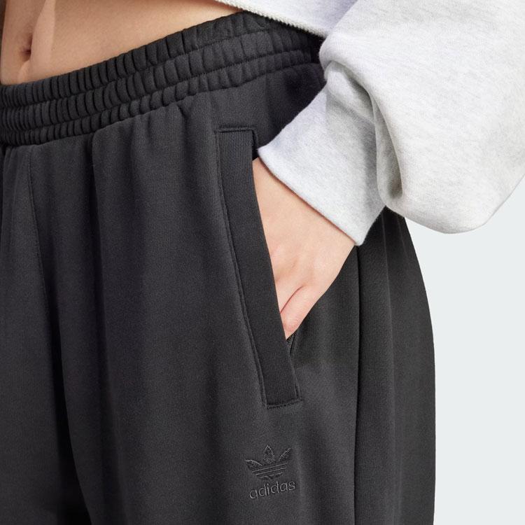 Adidas Originals Loose Fit Sweat Pants With Logo Print Women Bottoms Black IS2350