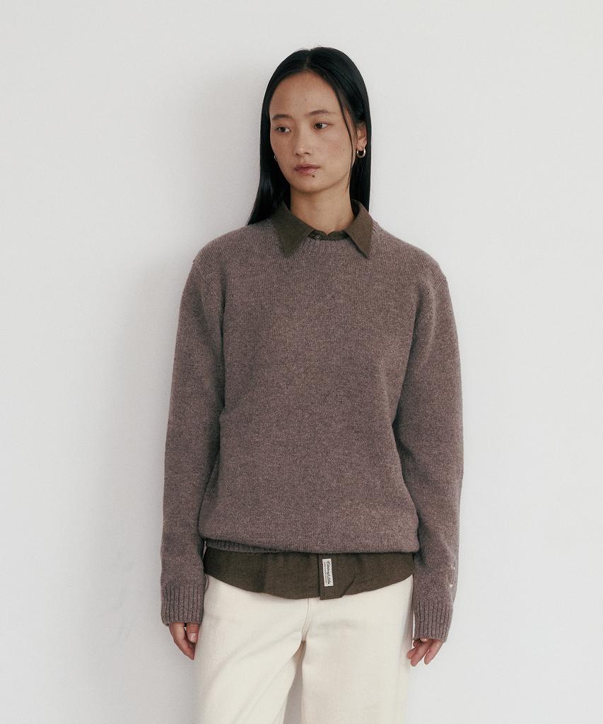 Edeunbeoleokeulleob Shetland Wool Anchor Knit (Grey)