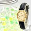 Used [New Battery] SEIKO Seiko Ladies Watch Gold Oval 2320-5290 9D0323 New Belt with Engraving