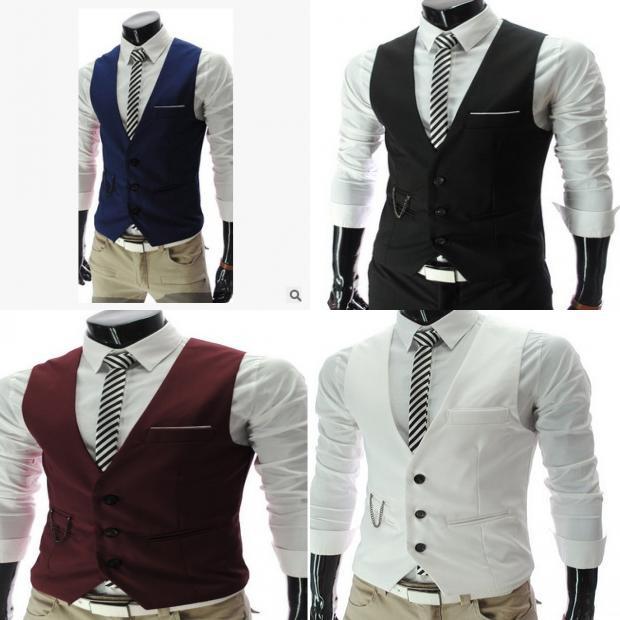 Mens Slim Fit British Style Vest With Polyester Fabric For Casual And Wedding Use