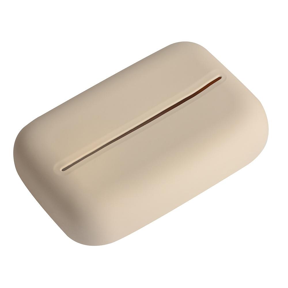

Silicone Tissue Box Holder, Non Slip Durable Pull Out Dispenser for Vanity, Bathroom, Bedroom, Living Room, Car, Modern Minimalist Morandi Color коричневий