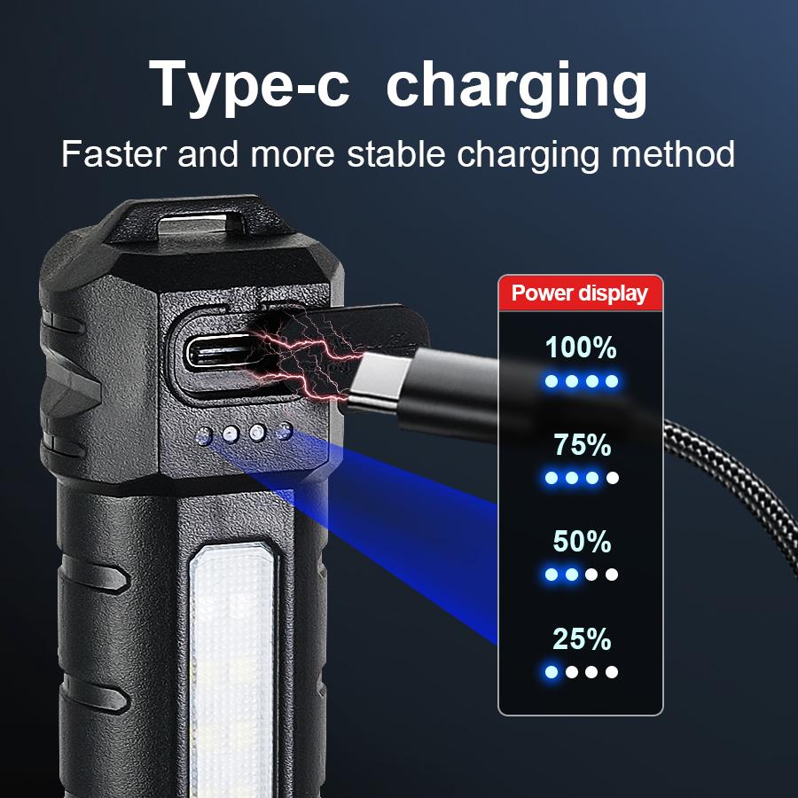 99000LM High Power Flashlight 3 Light Source Rechargeable Torch With Yellow Light Outdoor Work Camping Lantern Zoom Torch Light