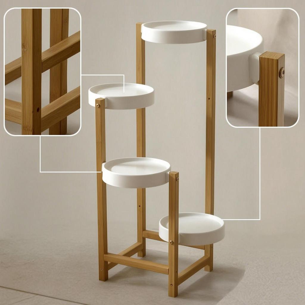 Plant Stand Featuring Trays Staggered Space-Saving rackSaving for Balcony