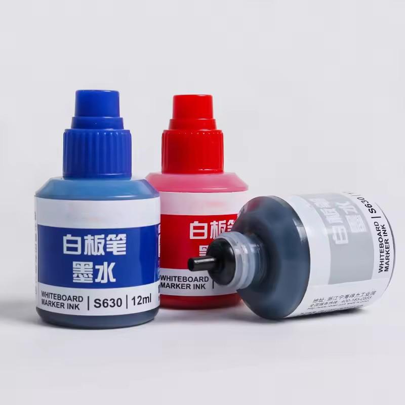 1PC Refill Ink Erasable Whiteboard Marker Pen Inks 12ml Instantly Dry Ink Refills Blue Black Red School Office Supplies