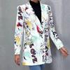 Autumn Winter Hipster Street Style Printing Blazer Women Long Sleeve Trend Fashion Cardigan Suit Button Top