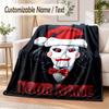 Saw Billy the Puppet Custom Name Flannel Throw Blanket Soft Warm for Sofa Bed Indoor Home Use