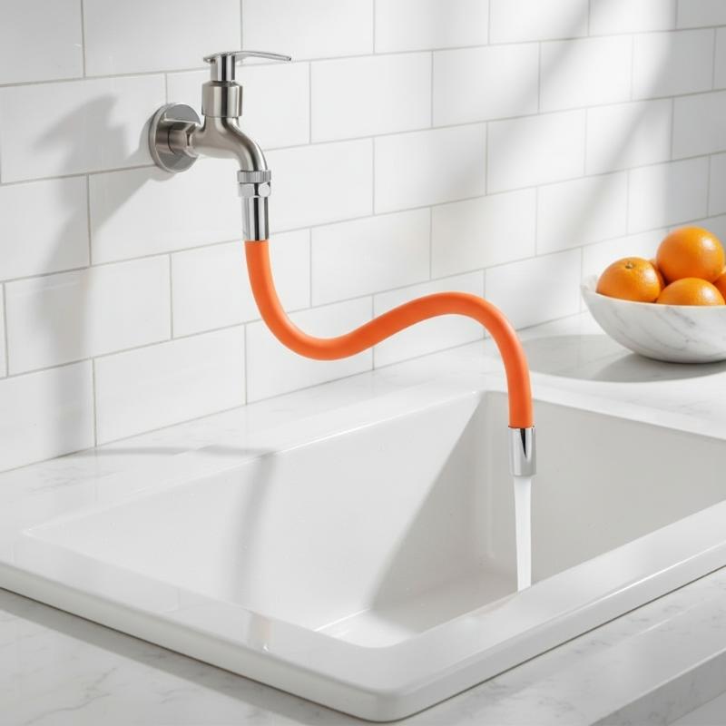 1Pc Adjusta Sink Drain Extension Tube With Connector, 360 Degree Rotatable Faucet Extender, Fits Bathroom Sinks For All Drainage Needs