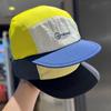 Neue 5-Panel-Netzkappe Unisex Colorblock Atmungsaktive Baseballkappe Verstellbar Flacher Schirm Trucker-Mütze für Outdoor-Sportarten