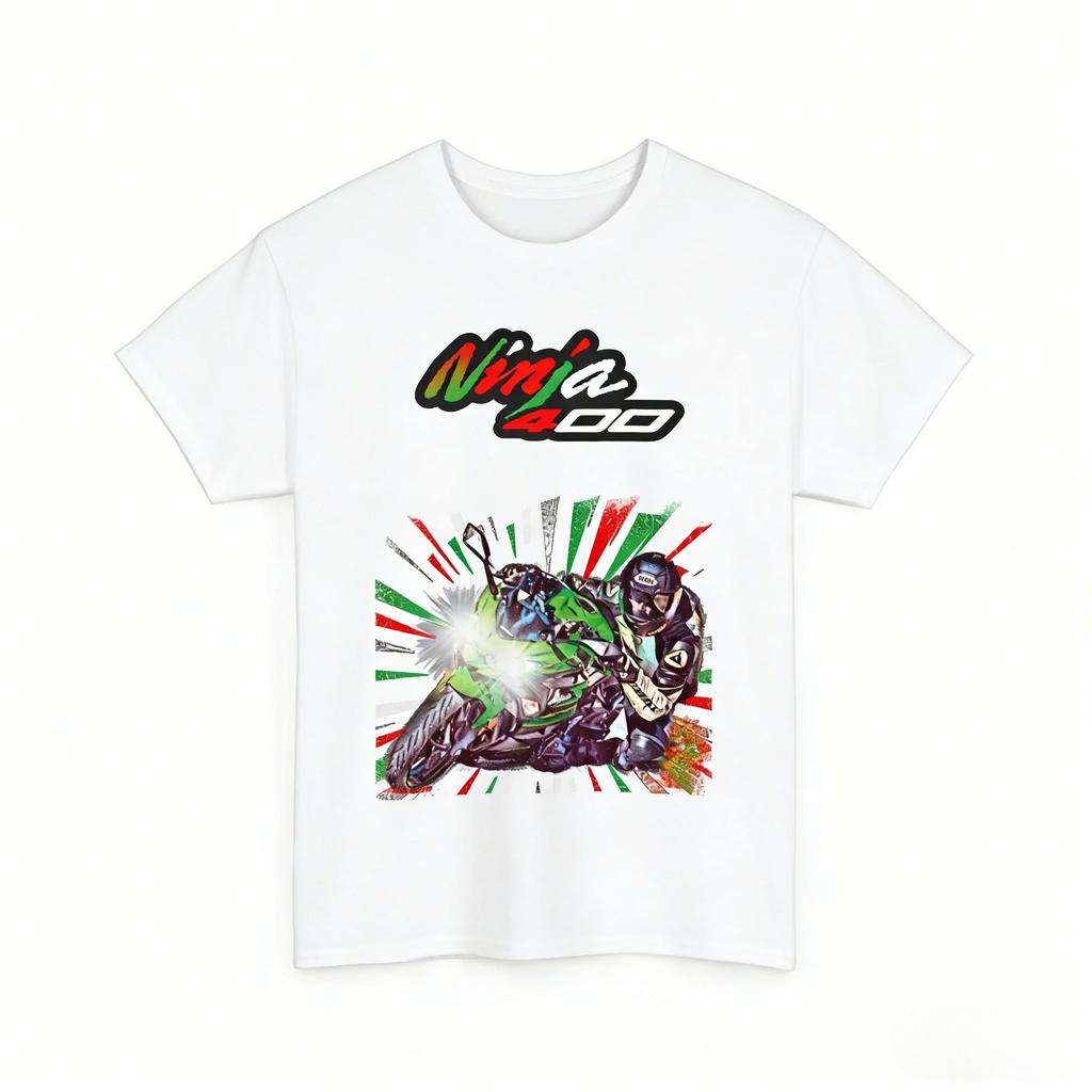 2026 Summer Men's and Women's Harajuku Clothing Fashion Casual Motorcycle T-shirt Kawasaki Ninja 400 Printed Cotton T-shirt