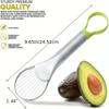 Dual Function Stainless Steel Avocado Tool 3-in-1 Slicer Corer Masher for Guacamole Prep Kitchen Gadget with Non Slip Grip