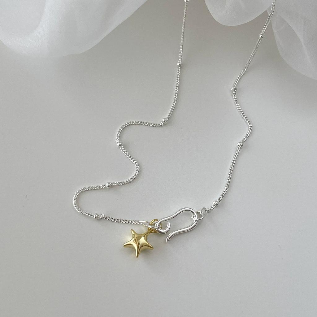 Golden Star Snake Bone Chain Necklaces For Women Fashion New Personality Bead Pendant Jewelry Gift Party Dropshipping