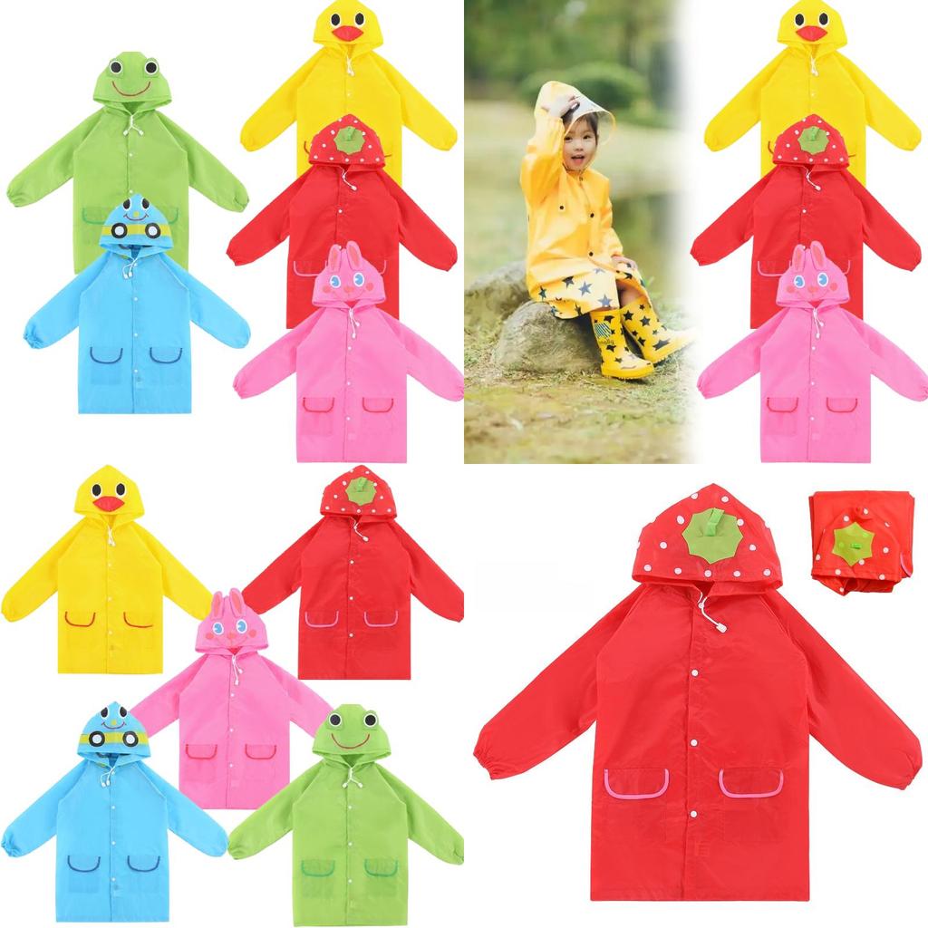 Kids Rainwear Waterproof Polyester With Cartoon Design For School Commuting