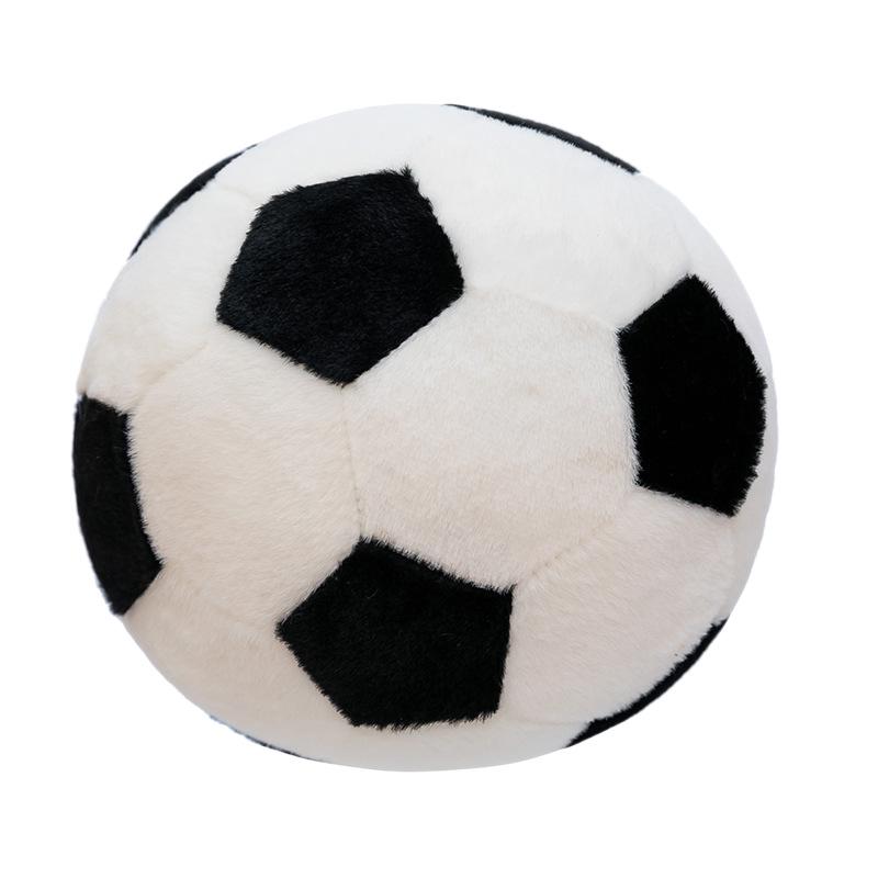 Black & White Cartoon Plush Football Toy - Cute Children's Gift & Cushion Ornament