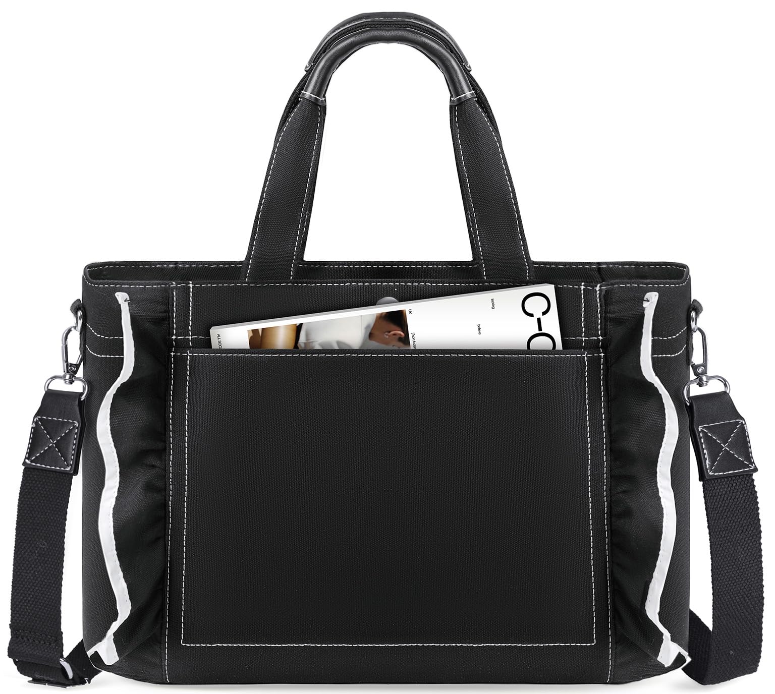 

Tote bag for large capacity canvas shoulder bag for A4 water crossbody for S [RAINSMORE] women, men, storage, repellent, handbag, cute, lightweight, чорний