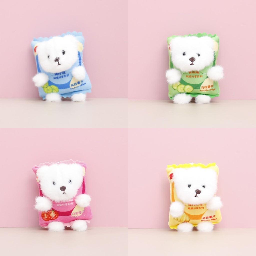 Cute Bear Keychain Cartoon Girl Backpack Decoration Hanging Plush Doll Gift