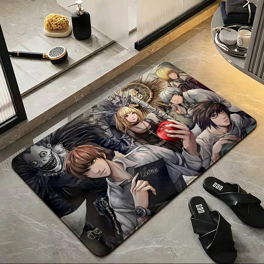 anime D-Death N-Note Floor Mat Soft Flannel Floor Mat Suitable for Entryways, Living Rooms, Bedrooms, and Bathrooms