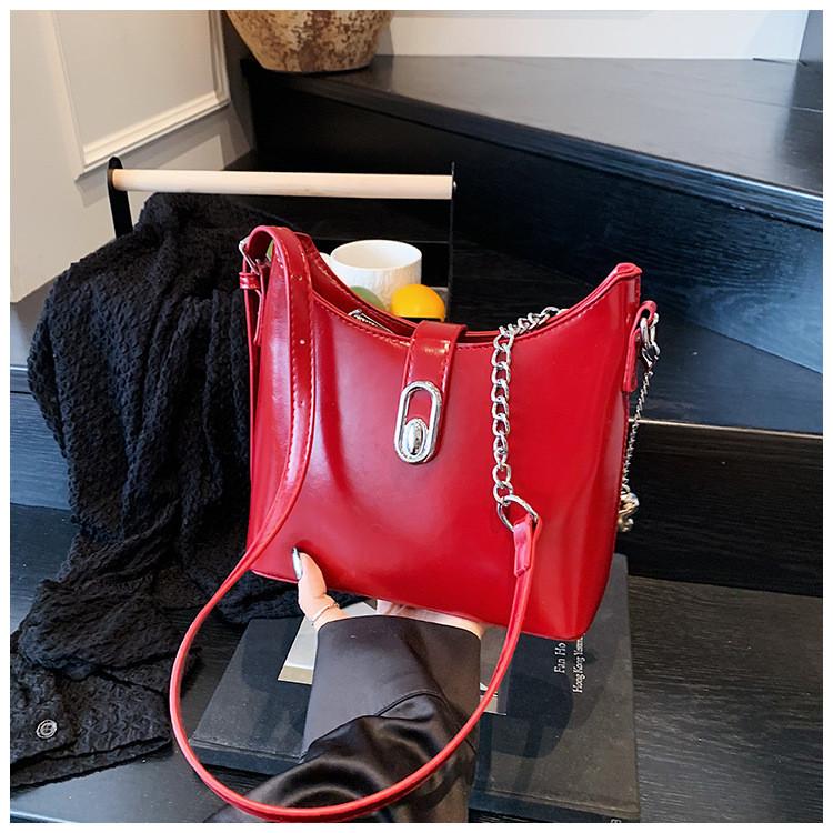 IELGY Trendy Fashion All-Match One-Shoulder Commuter Cross-Body Bucket Bag