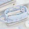 Creative Foldable Double-layer Pencil Case Student Minimalist Large Capacity Pencil Bags Portable Multi-function Storage Bag