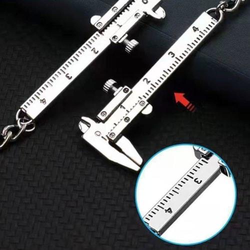 Small, mini-sized vernier caliper, portable, keychain, ruler, measuring tool, high-precision, for measuring internal and external diameters, cute and
