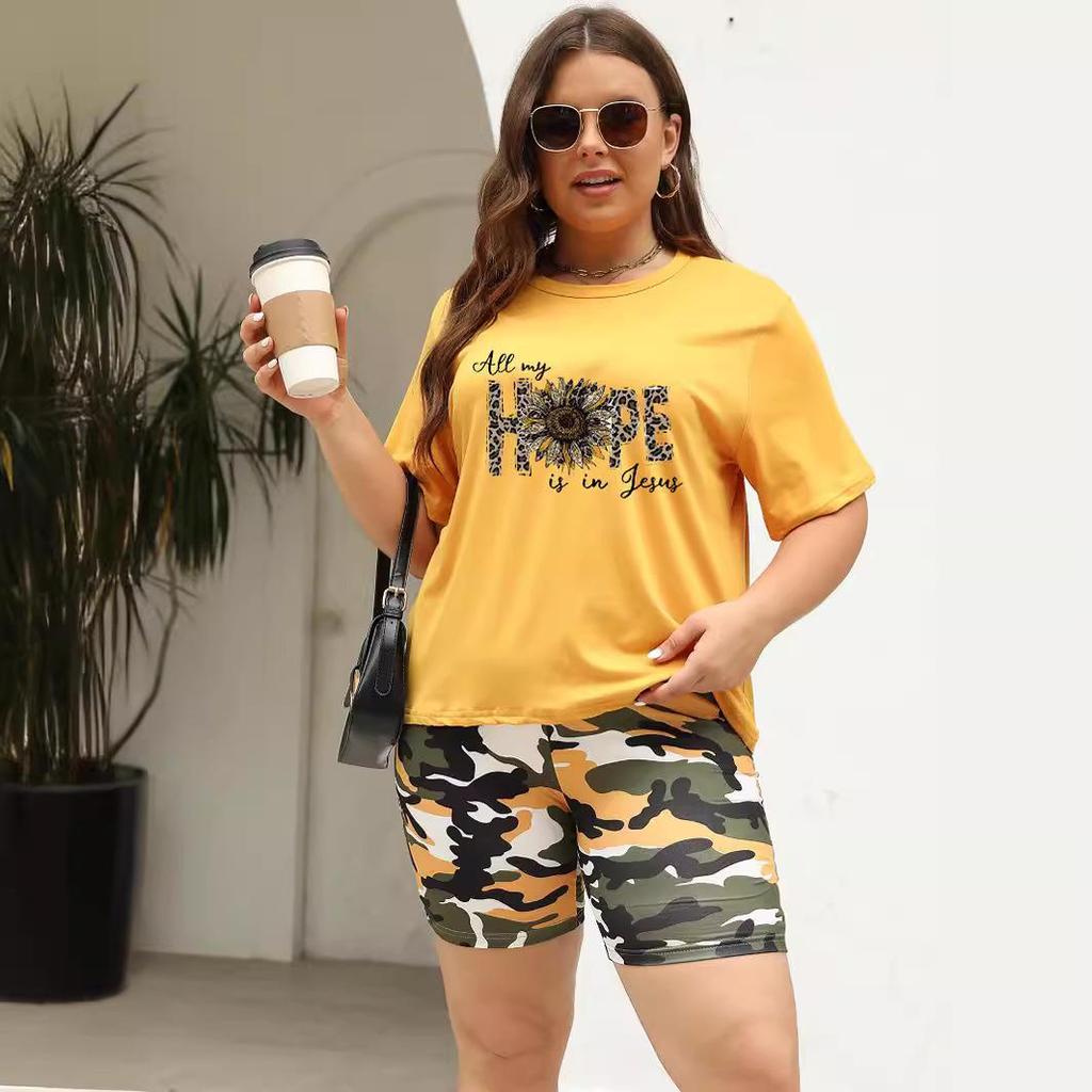 2024 Women's Plus Size Casual Set with Drop Shoulder Sleeves