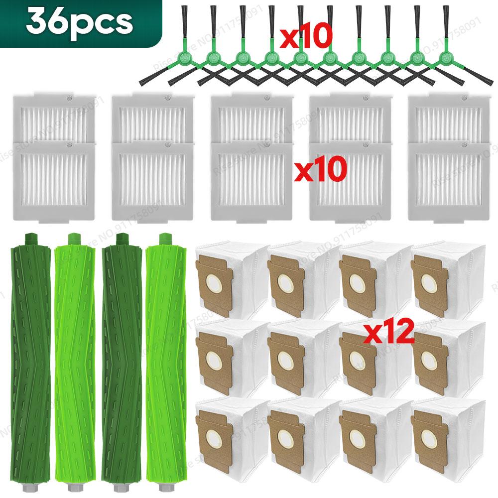 Compatible for iRobot Roomba Max 705 Vac / Roomba Plus 504 Vac Spare Parts Main Brush Filter Dust Bag Accessories