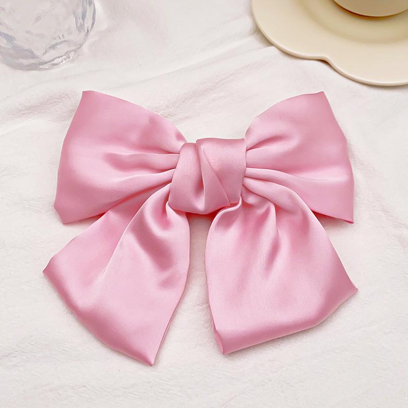 Frauen Elegante Schleife Haarspangen Einfarbig Satin Schleife Clips Mädchen Koreanische Fee Haarnadeln Party Kopfschmuck Haaraccessoires