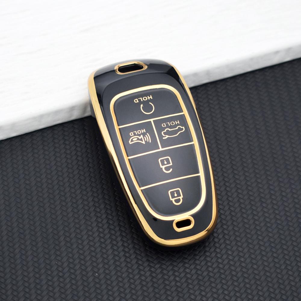 5 Buttons TPU Car Key Case Shell Cover for Hyundai Sonata DN8 Nexo Santa Fe TM Tucson NX4 Staria Ioniq Key Protector Accessories