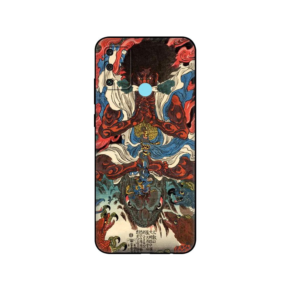 Black Tpu Case For Huawei Honor 8a Prime 8s Prime 9 Lite Honor 9A 9C 9X Premium 9x Pro 9S Case Cover Japanese Style Art