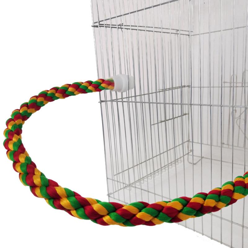 Parrot Colorful Cotton Rope Perch Stand Training Standing Toys Birds Cage Accessories For Hamster