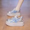Thick Baseplate Shoes Little White Shoes Women's Summer Mesh Breathable Sneakers Hollow Hole Shoes