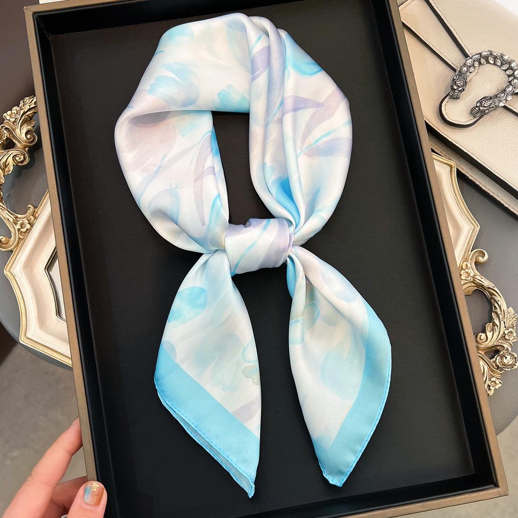 Women S Fashion Tulip Pattern Small Square Scarf For Shirt Decoration