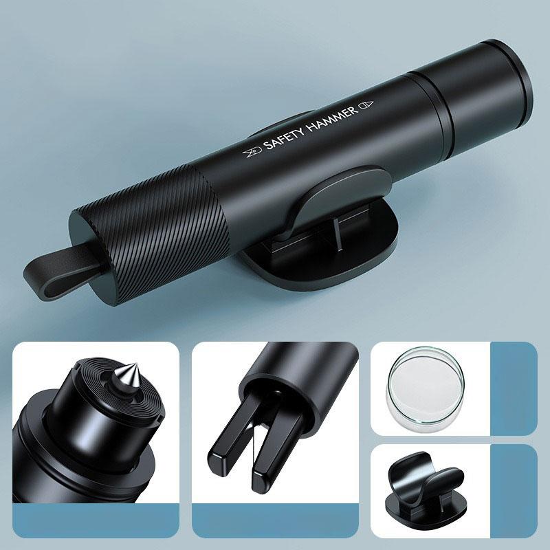 Auto Scheibenbrecher und Gurtschneider, 2-in-1 Auto Sicherheitshammer, Multifunktionaler Auto Glasbrecher, Tragbares Auto Notfallrettungswerkzeug