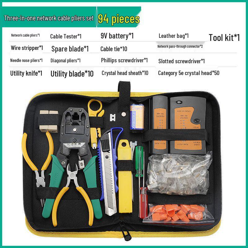 Home Network Cable Crimper Set: Cat5 Pliers & Multifunctional Wire Stripper