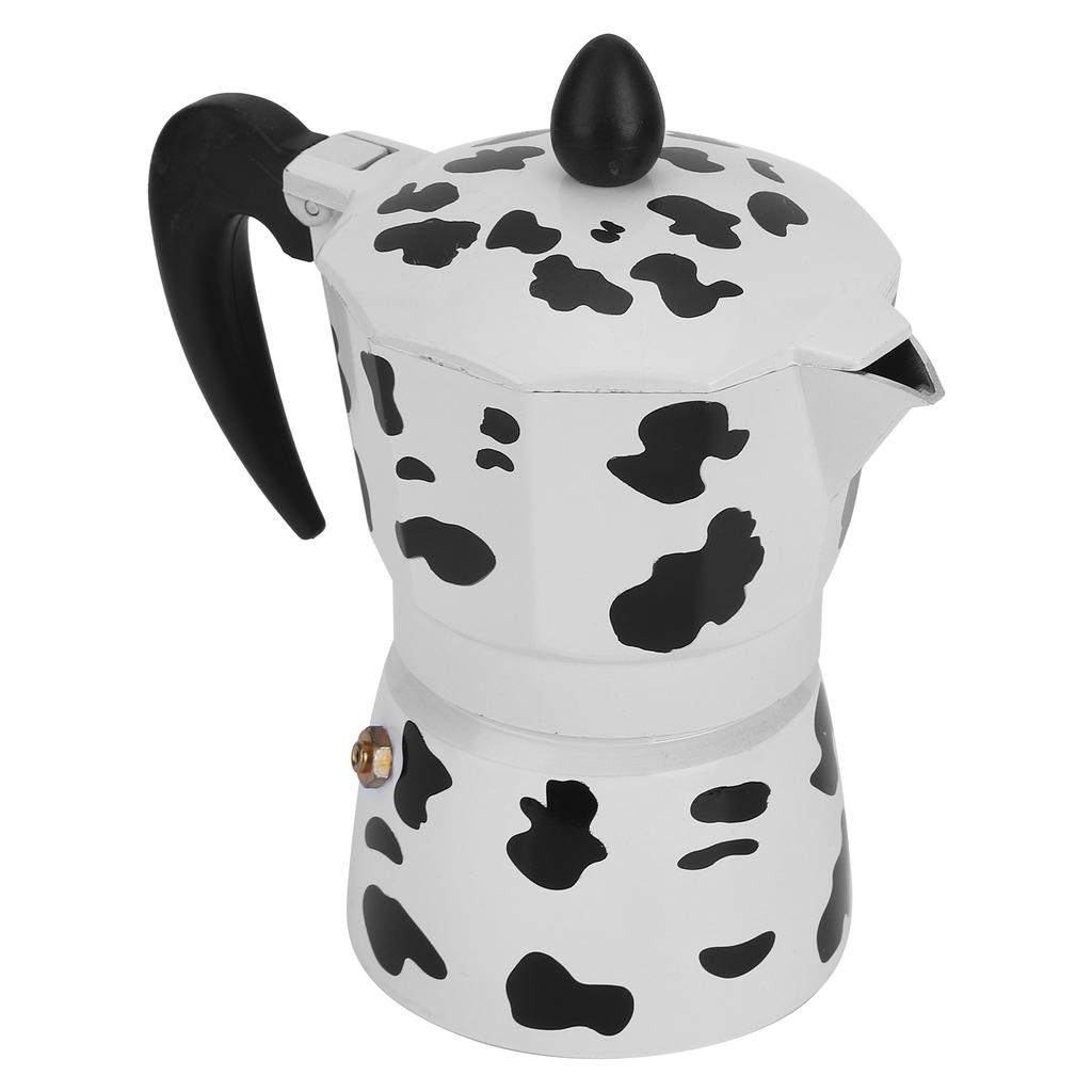 Aluminium Kaffekanne Kjele Kaffetrakter Moka-kanne for Hjemme- og Kaffebar-bruk Melkekufarge 3 Kopper 150ML